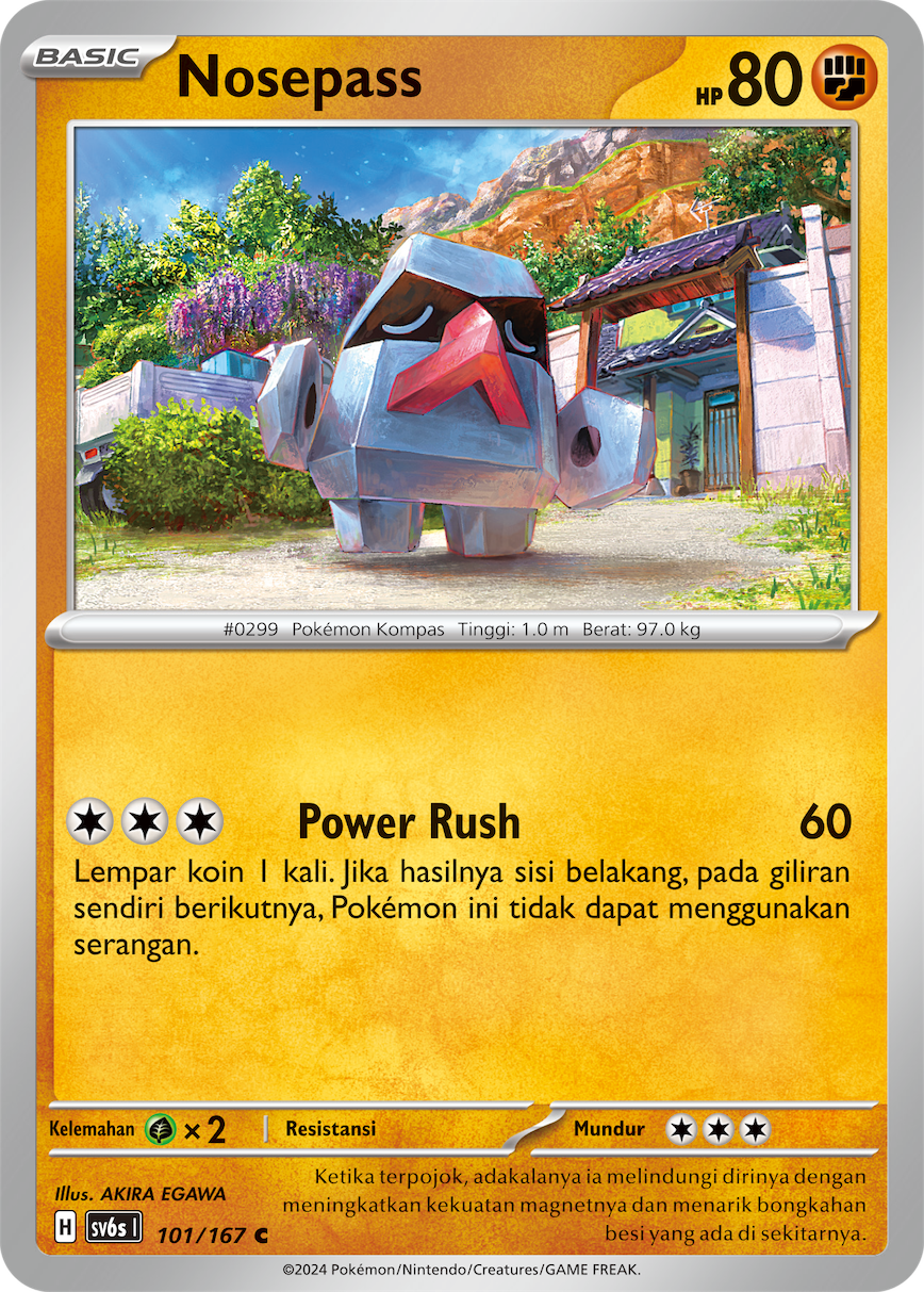 Nosepass 101 — Topeng Transfigurasi (Indonesian Pokémon TCG card)