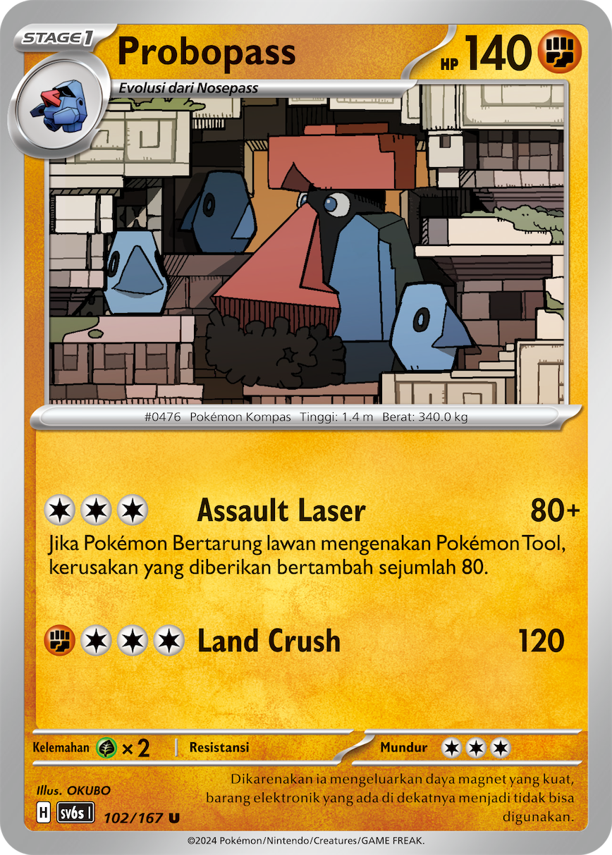 Probopass 102 — Topeng Transfigurasi (Indonesian Pokémon TCG card)