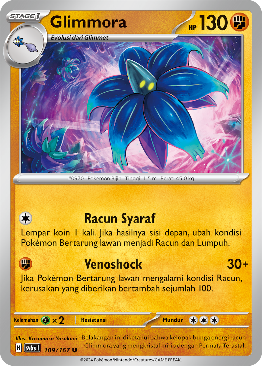 Glimmora 109 — Topeng Transfigurasi (Indonesian Pokémon TCG card)