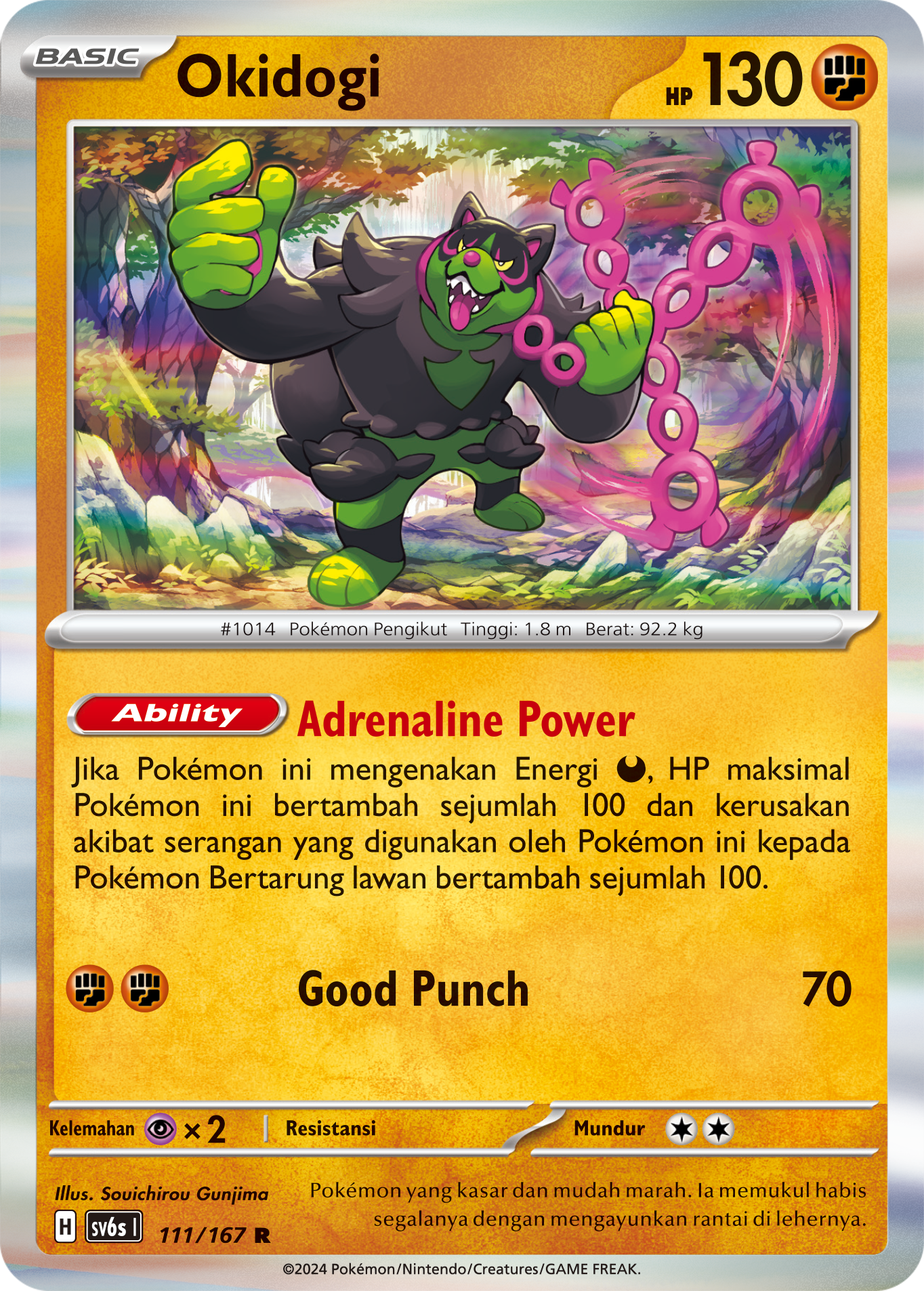 Okidogi 111 — Topeng Transfigurasi (Indonesian Pokémon TCG card)