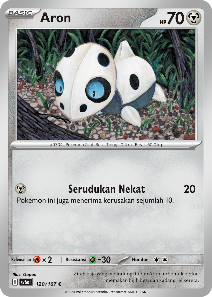 Aron 120 — Topeng Transfigurasi (Indonesian Pokémon TCG card)