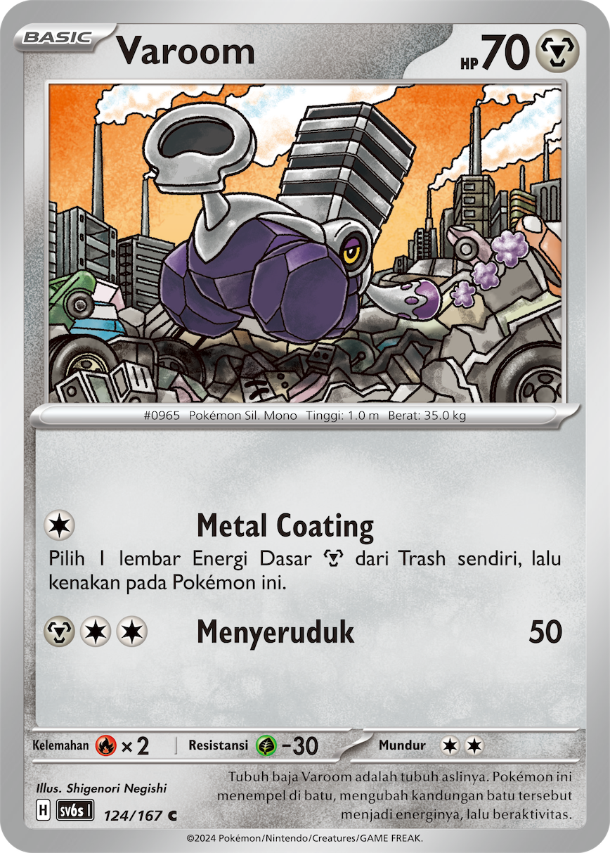 Varoom 124 — Topeng Transfigurasi (Indonesian Pokémon TCG card)