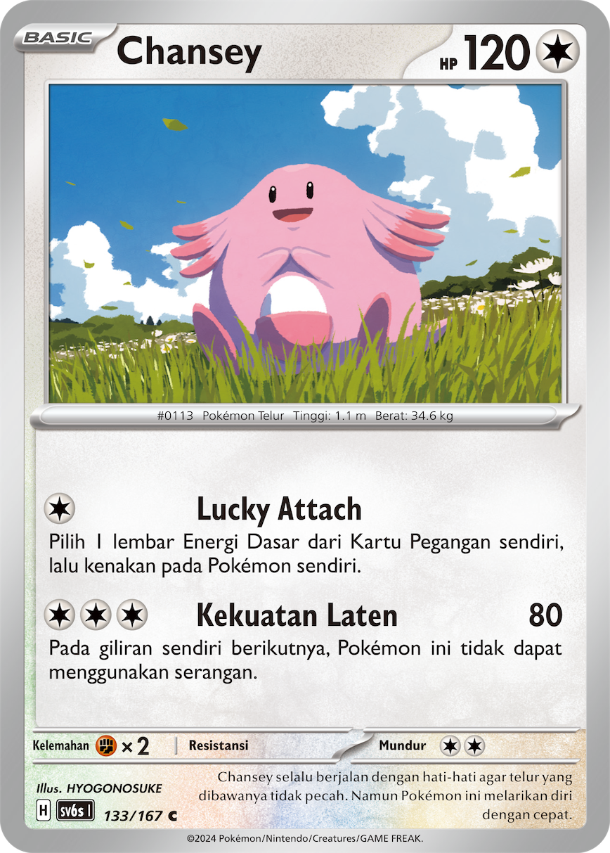 Chansey 133 — Topeng Transfigurasi (Indonesian Pokémon TCG card)