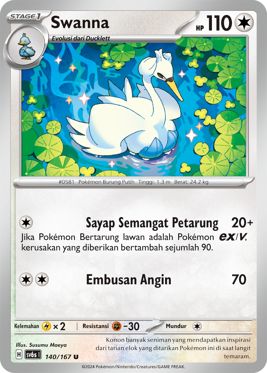 Swanna 140 — Topeng Transfigurasi (Indonesian Pokémon TCG card)