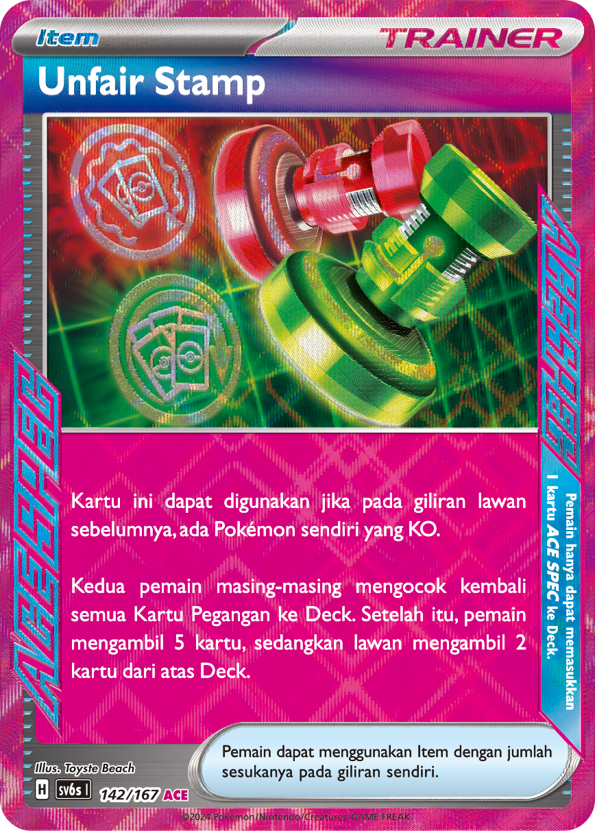 Unfair Stamp 142 — Topeng Transfigurasi (Indonesian Pokémon TCG card)