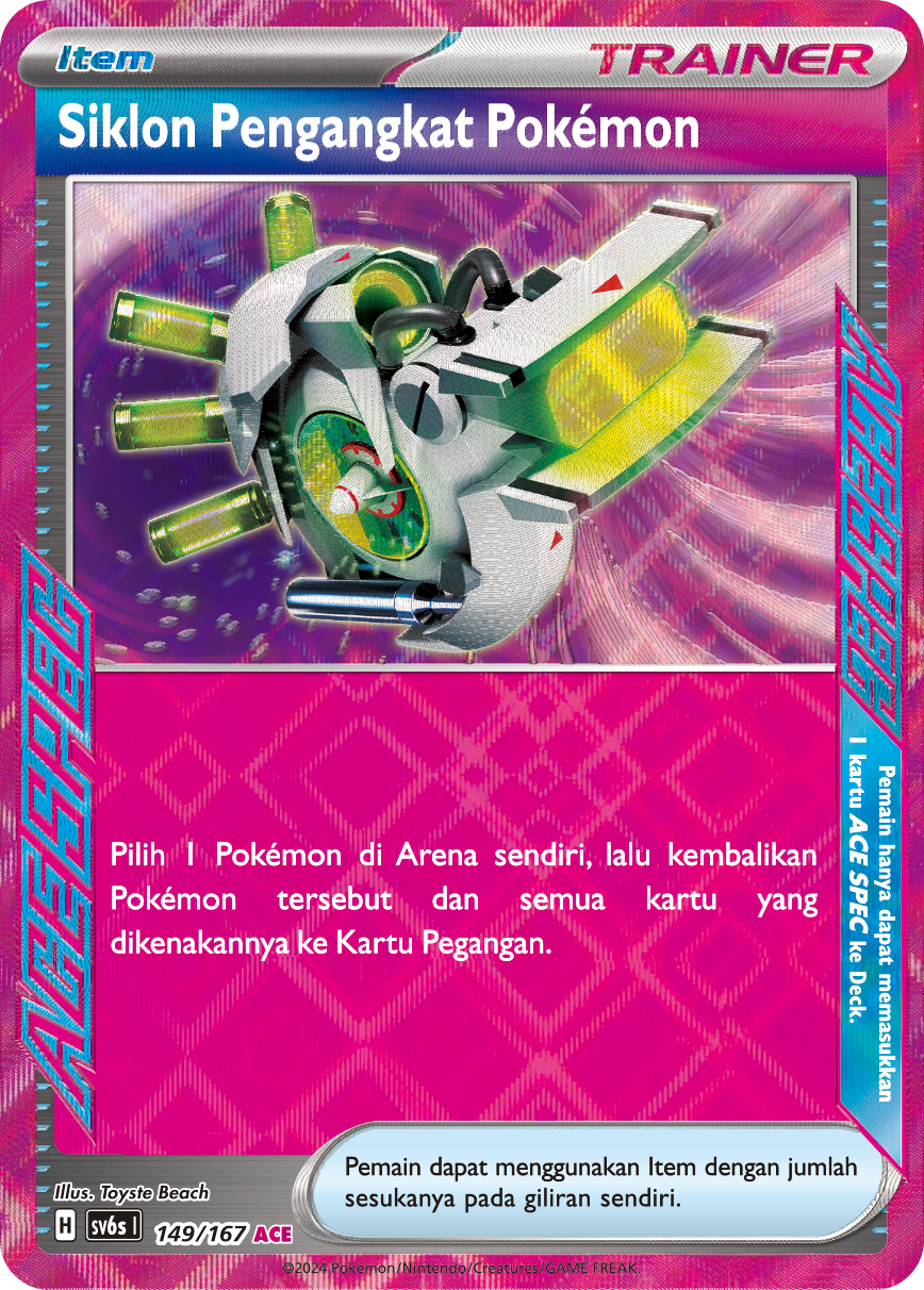 Siklon Pengangkat Pokémon 149 — Topeng Transfigurasi (Indonesian Pokémon TCG card)