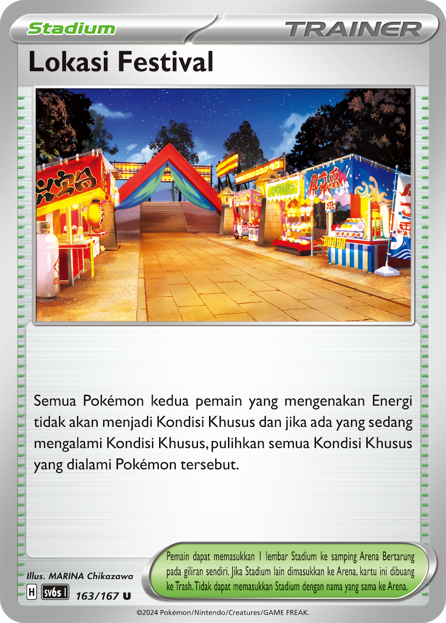 Lokasi Festival 163 — Topeng Transfigurasi (Indonesian Pokémon TCG card)
