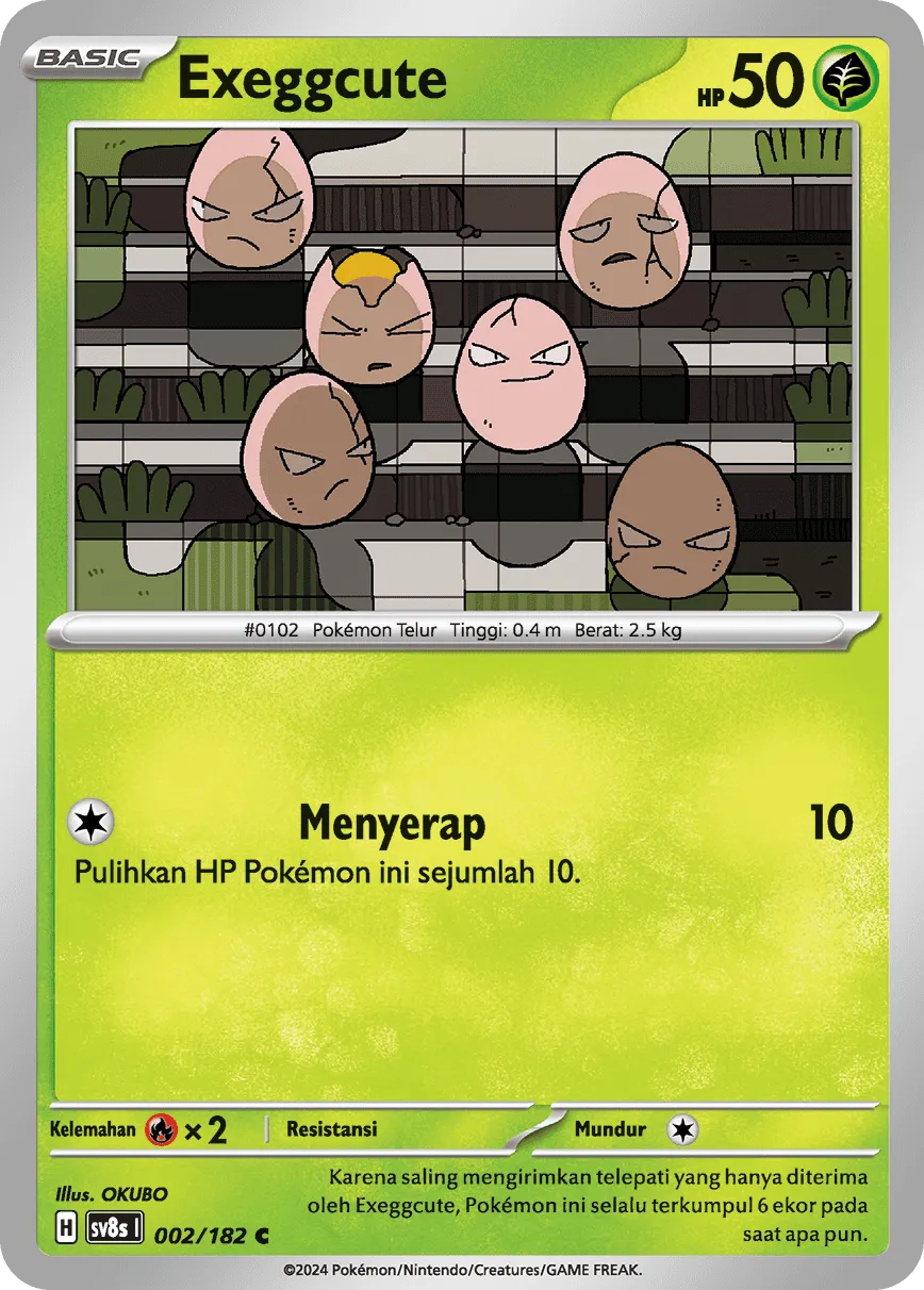 Exeggcute 002 (Indonesian Pokémon TCG card)