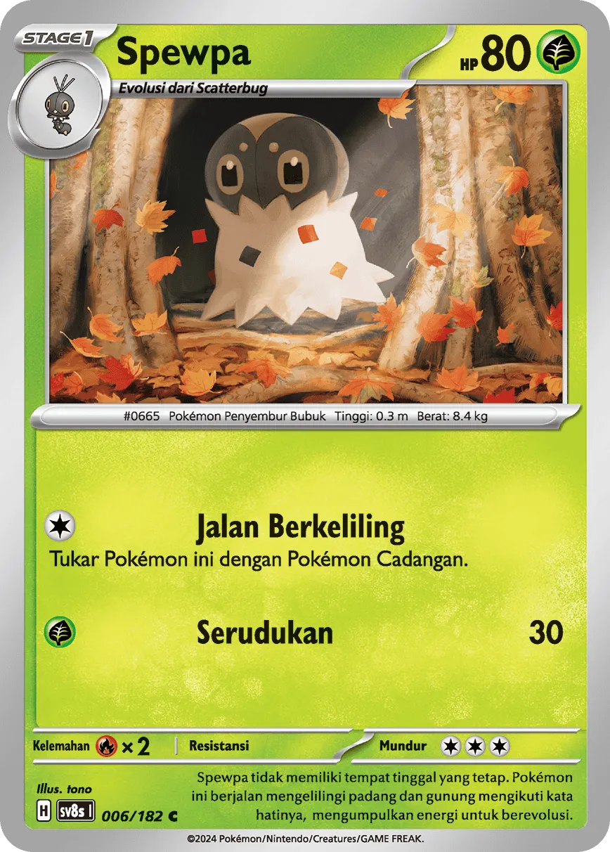 Spewpa 006 (Indonesian Pokémon TCG card)