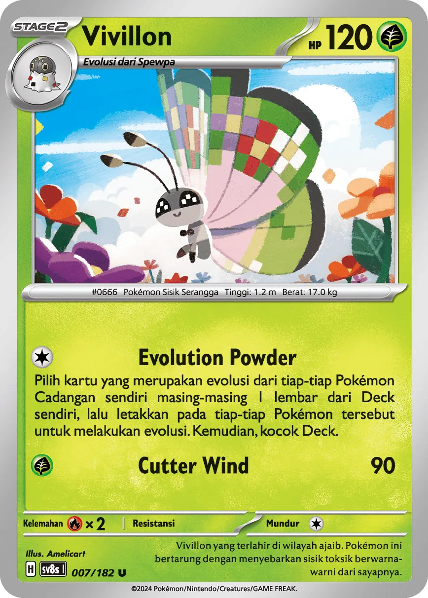 Vivillon 007 (Indonesian Pokémon TCG card)