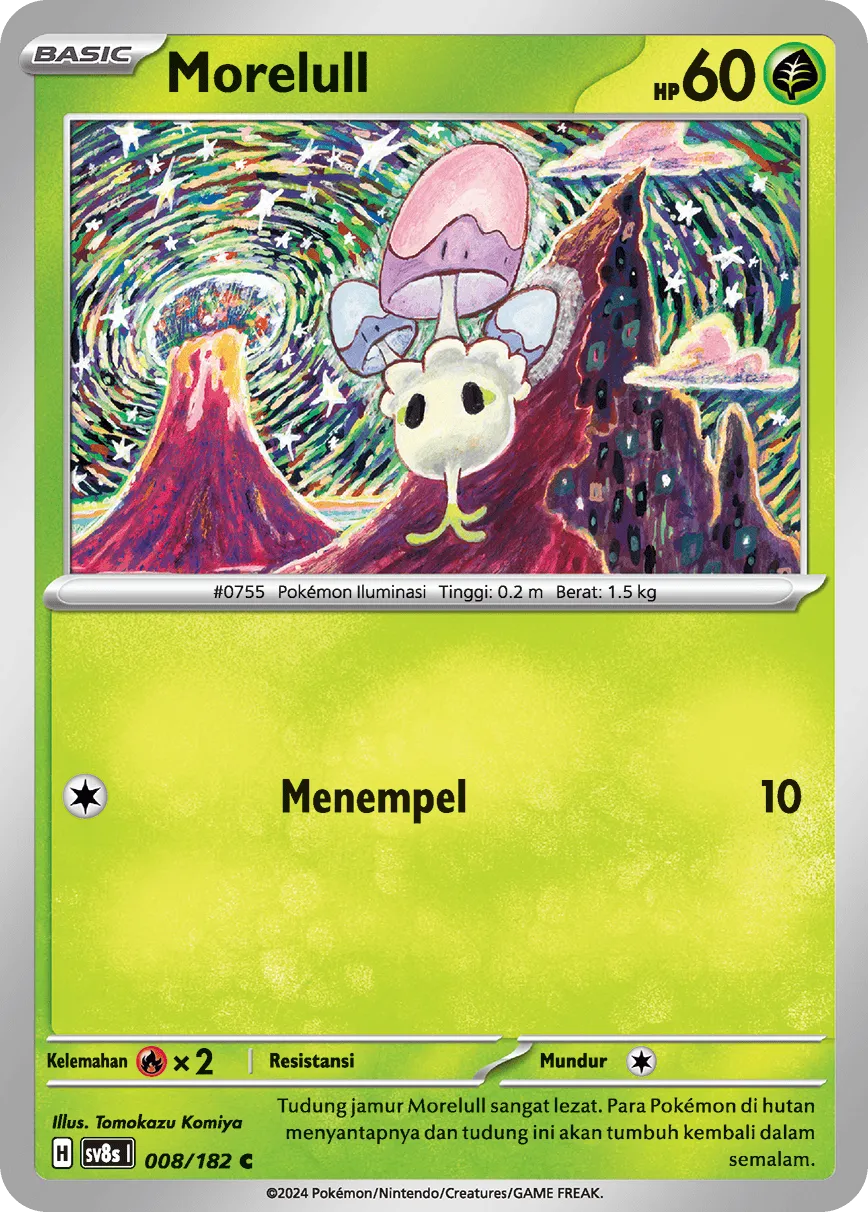Morelull 008 (Indonesian Pokémon TCG card)