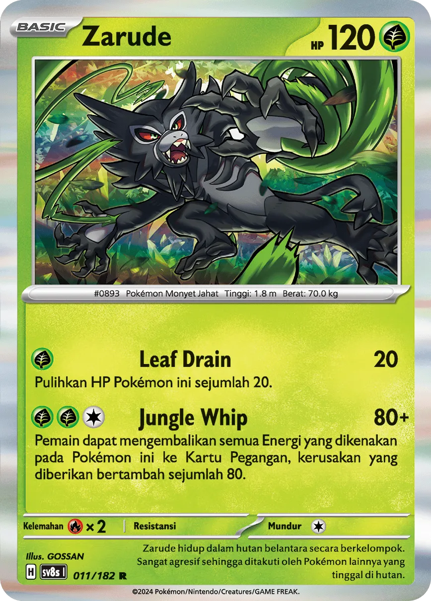 Zarude 011 (Indonesian Pokémon TCG card)