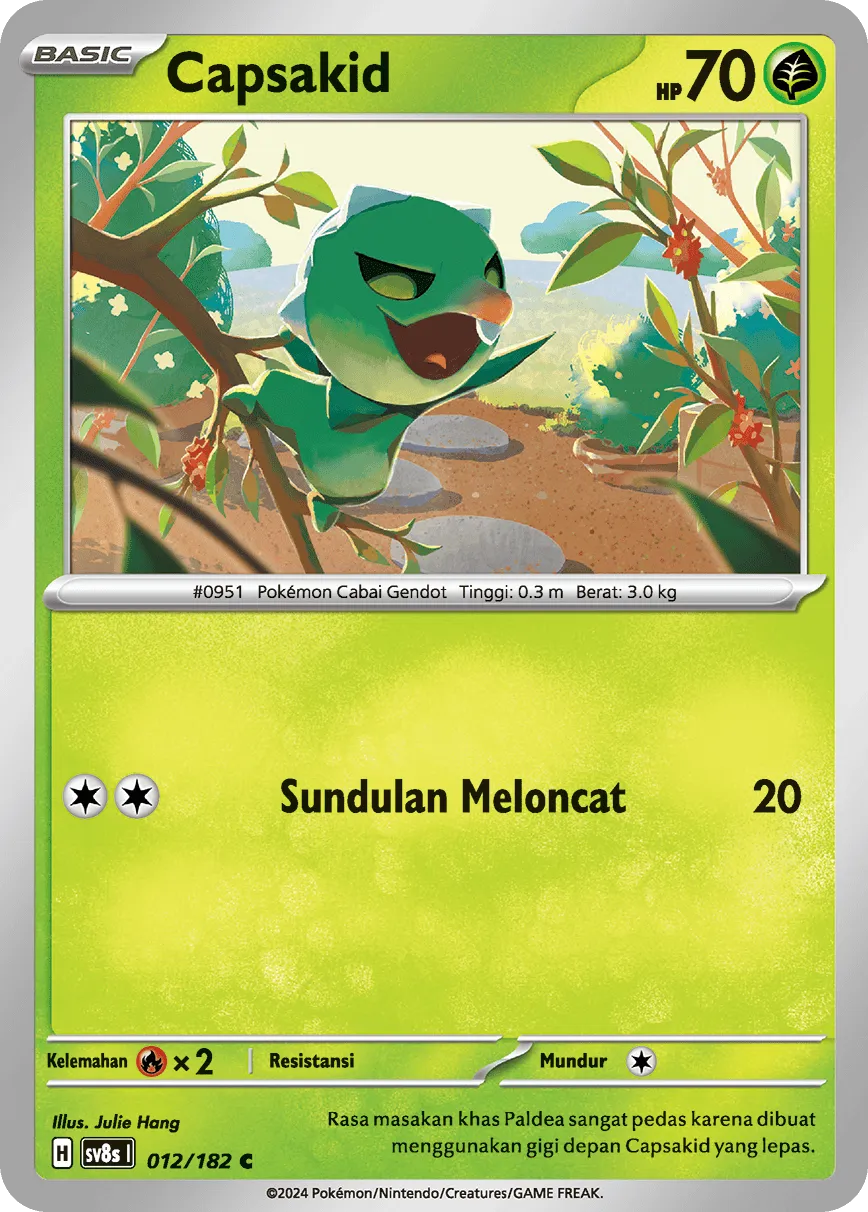 Capsakid 012 (Indonesian Pokémon TCG card)