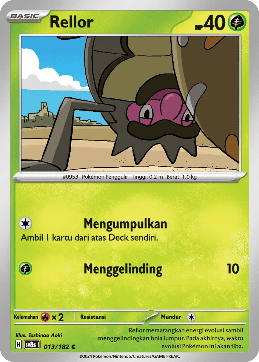 Rellor 013 (Indonesian Pokémon TCG card)