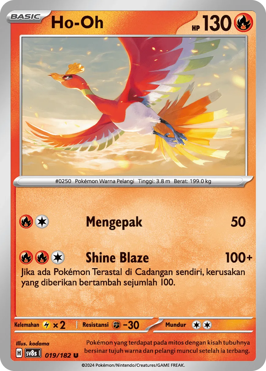 Ho-Oh 019 (Indonesian Pokémon TCG card)