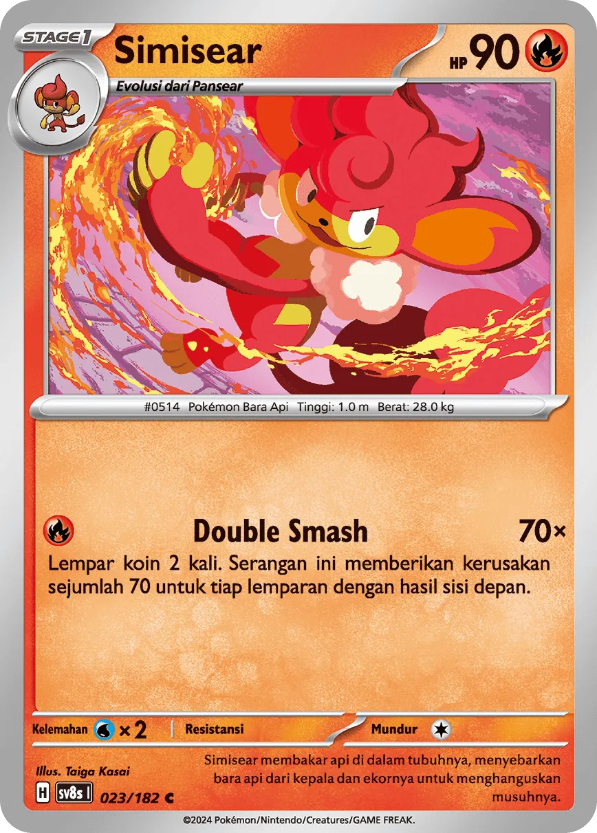 Simisear 023 (Indonesian Pokémon TCG card)