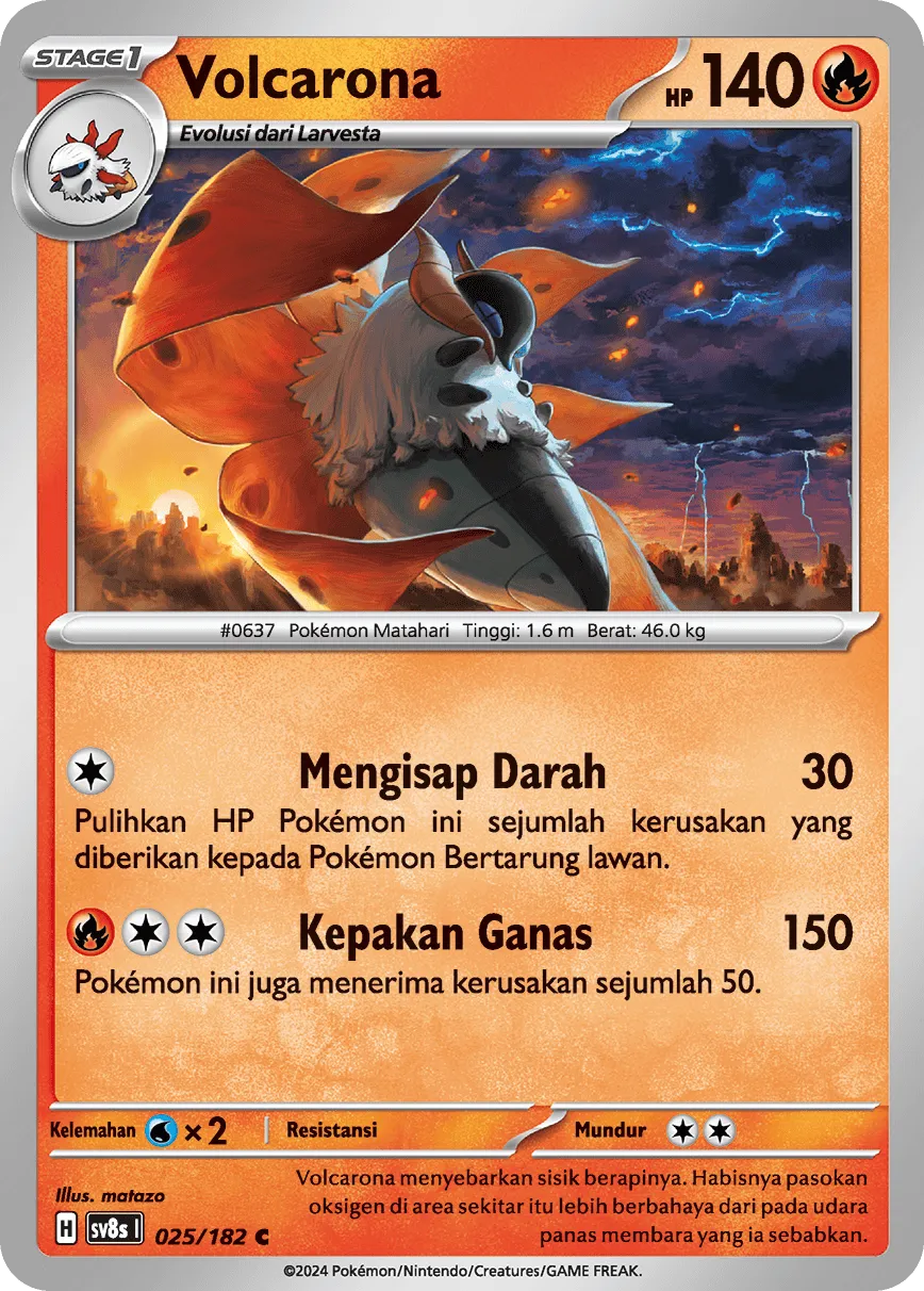 Volcarona 025 (Indonesian Pokémon TCG card)