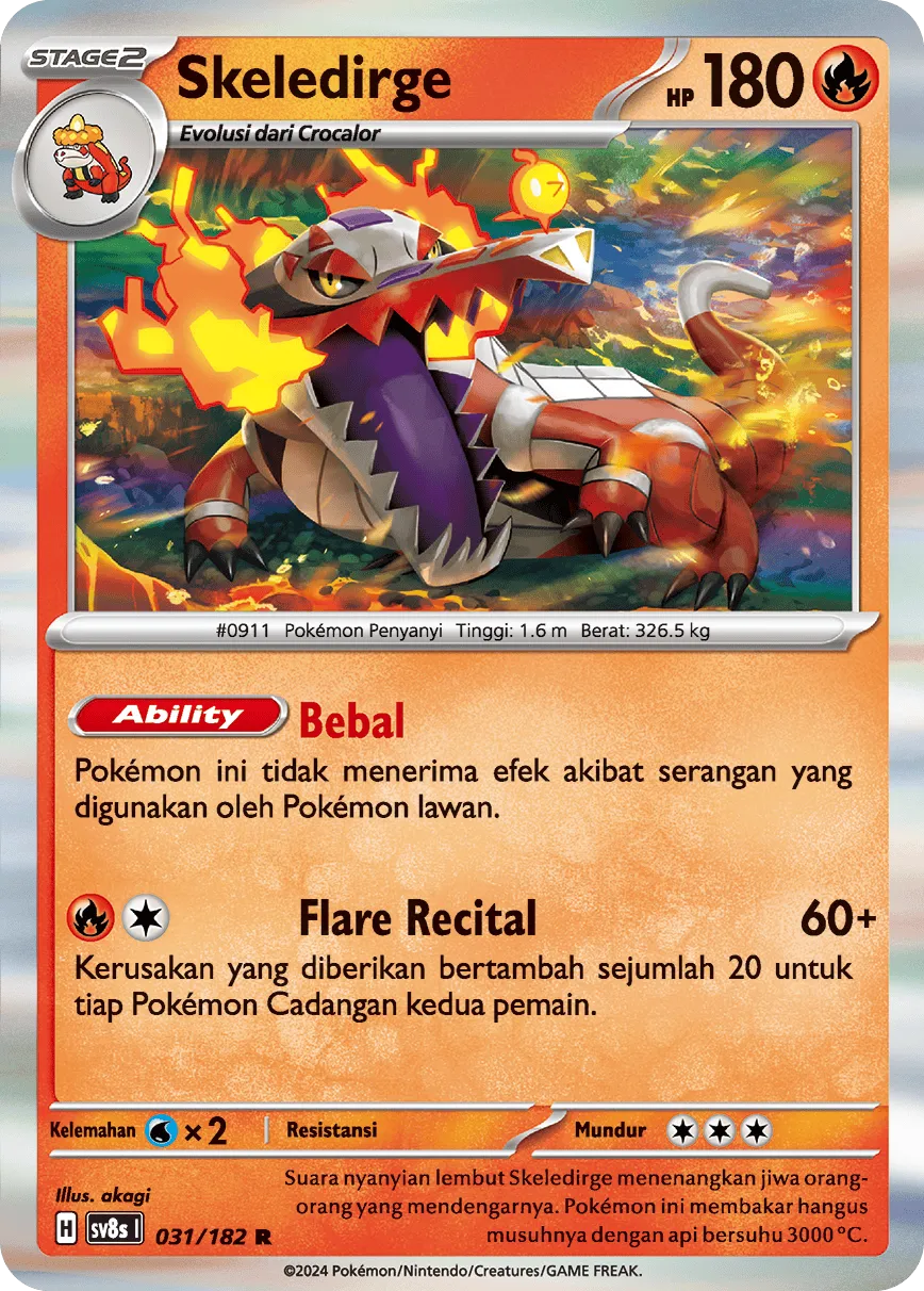 Skeledirge 031 (Indonesian Pokémon TCG card)