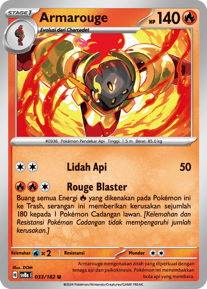 Armarouge 033 (Indonesian Pokémon TCG card)