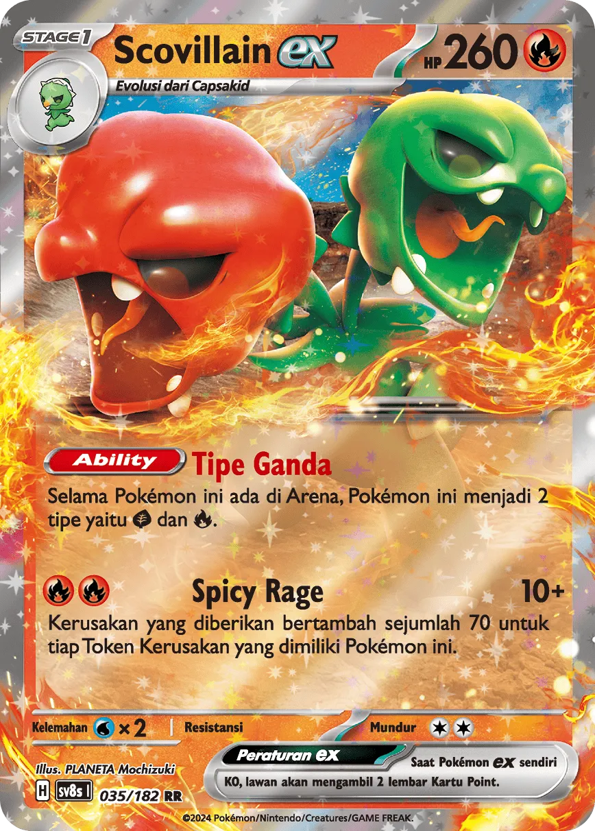Scovillain ex 035 (Indonesian Pokémon TCG card)
