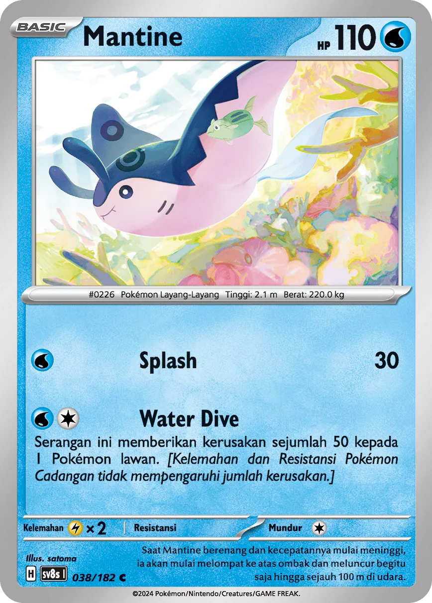 Mantine 038 (Indonesian Pokémon TCG card)