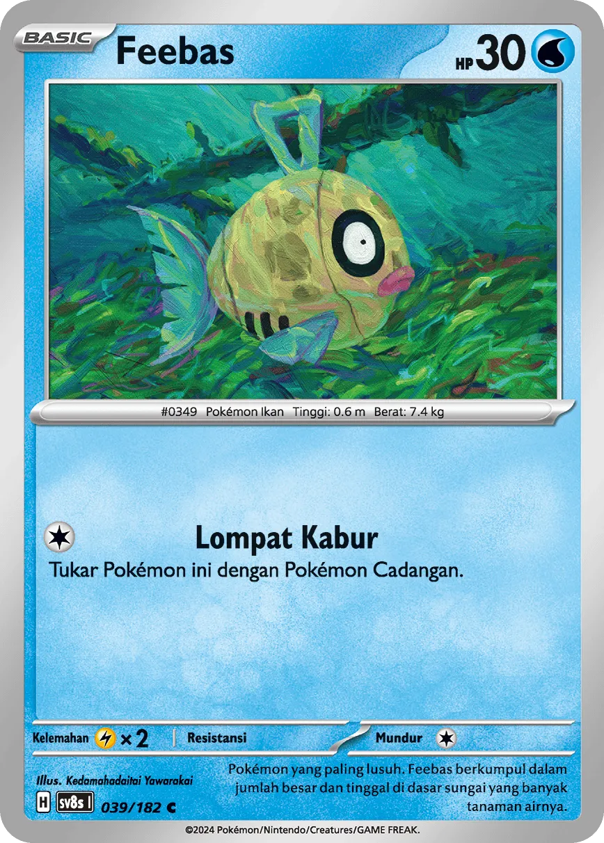 Feebas 039 (Indonesian Pokémon TCG card)