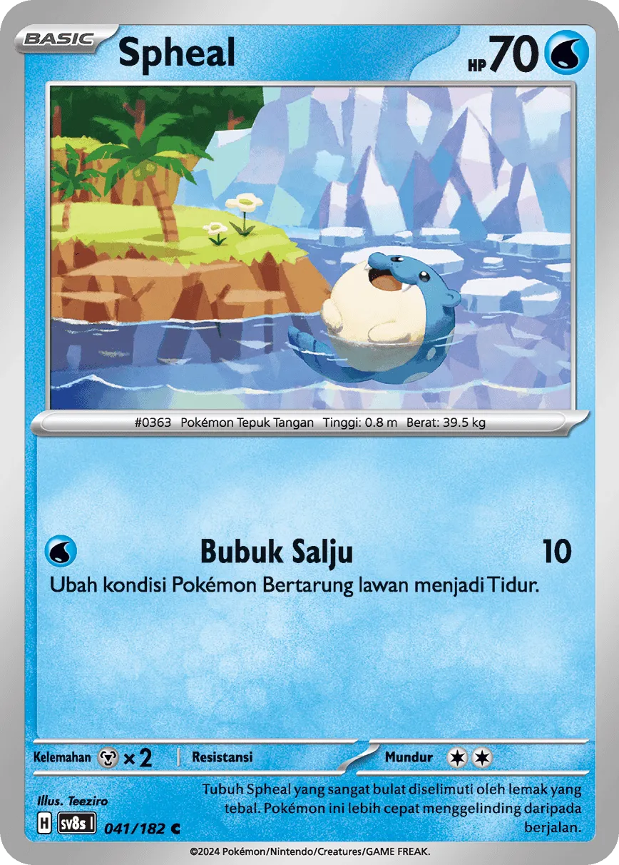 Spheal 041 (Indonesian Pokémon TCG card)