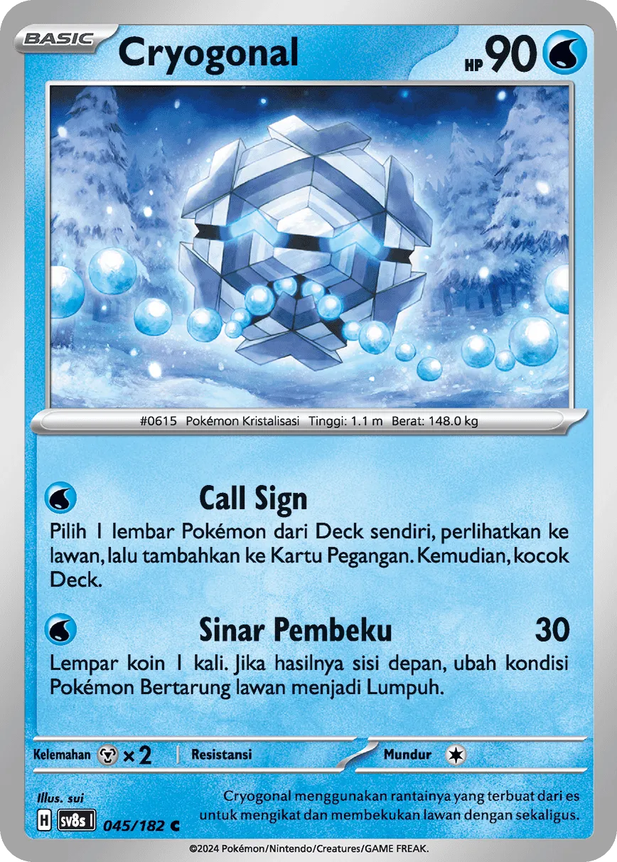 Cryogonal 045 (Indonesian Pokémon TCG card)