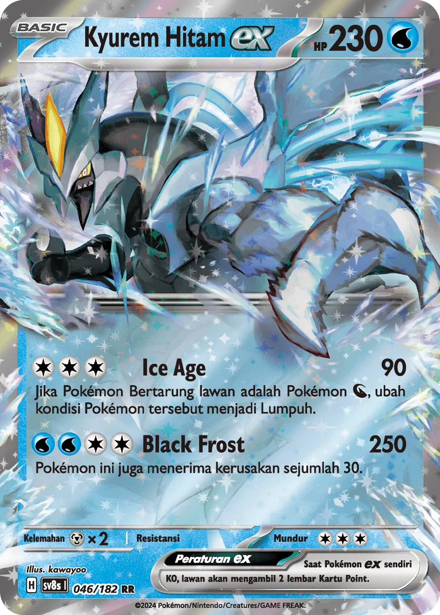 Black Kyurem ex 046 (Indonesian Pokémon TCG card)