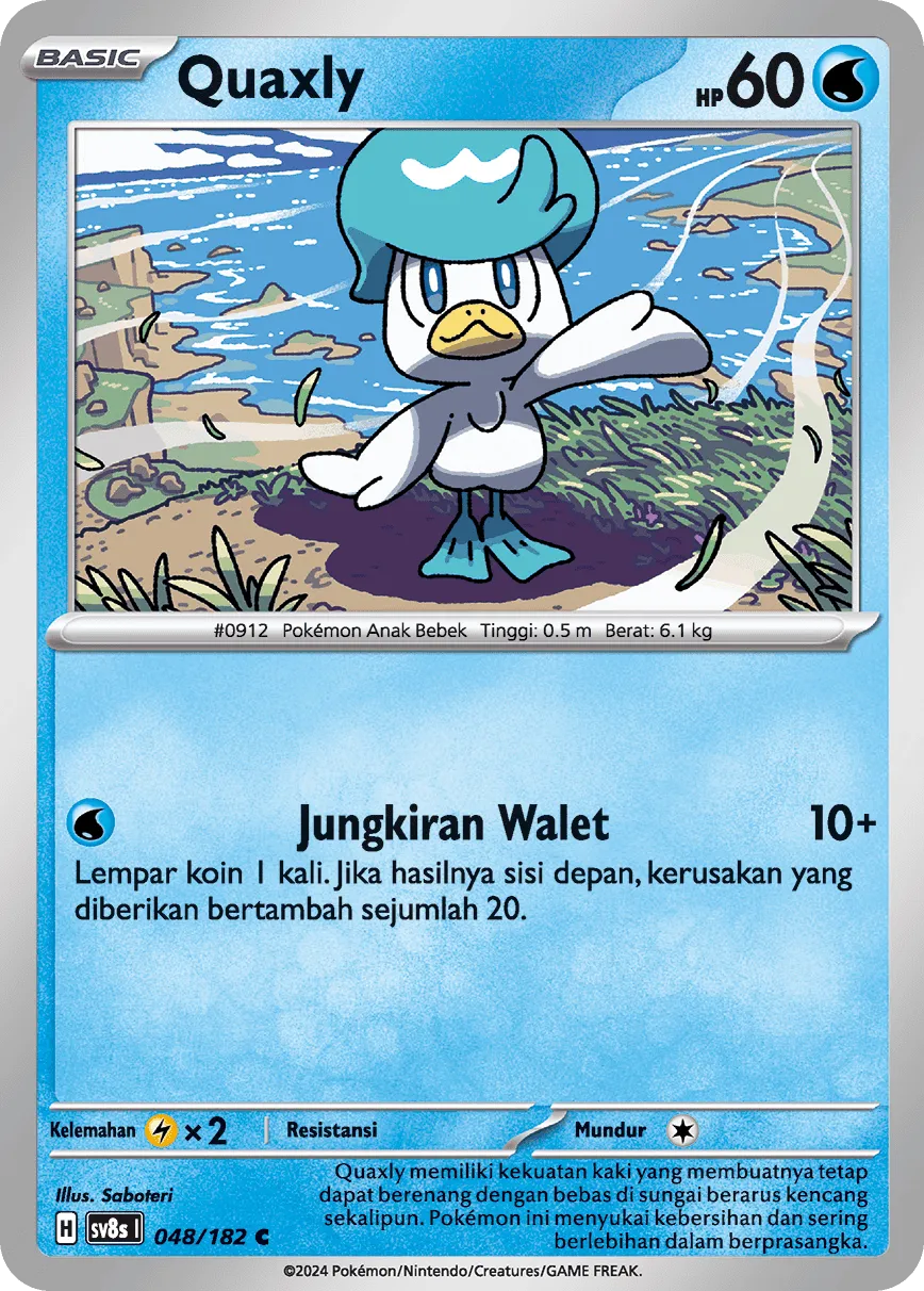 Quaxly 048 (Indonesian Pokémon TCG card)