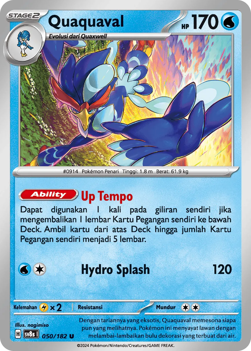 Quaquaval 050 (Indonesian Pokémon TCG card)