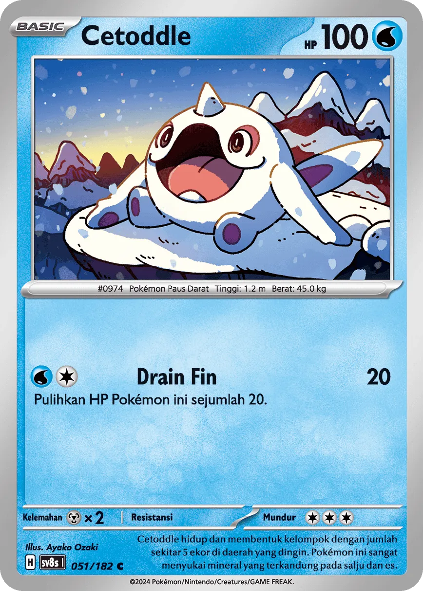 Cetoddle 051 (Indonesian Pokémon TCG card)
