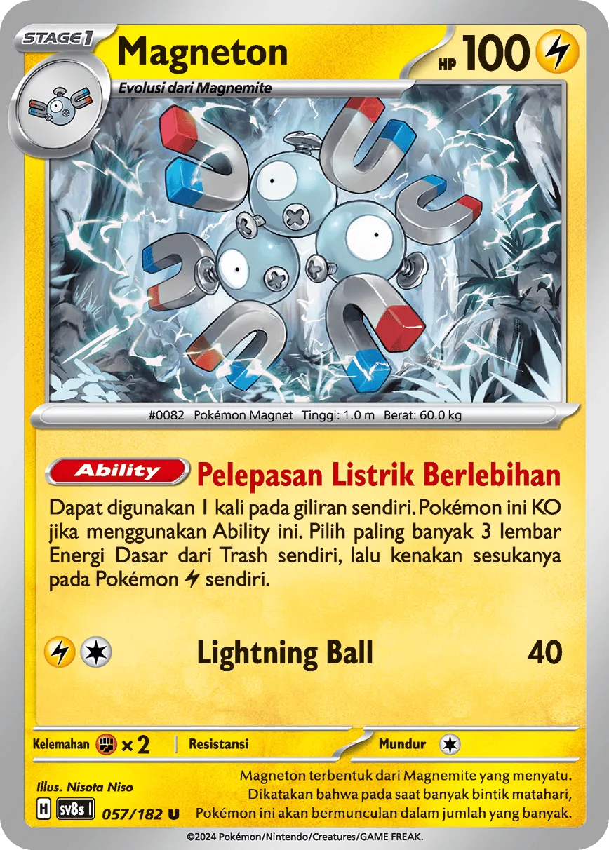 Magneton 057 (Indonesian Pokémon TCG card)