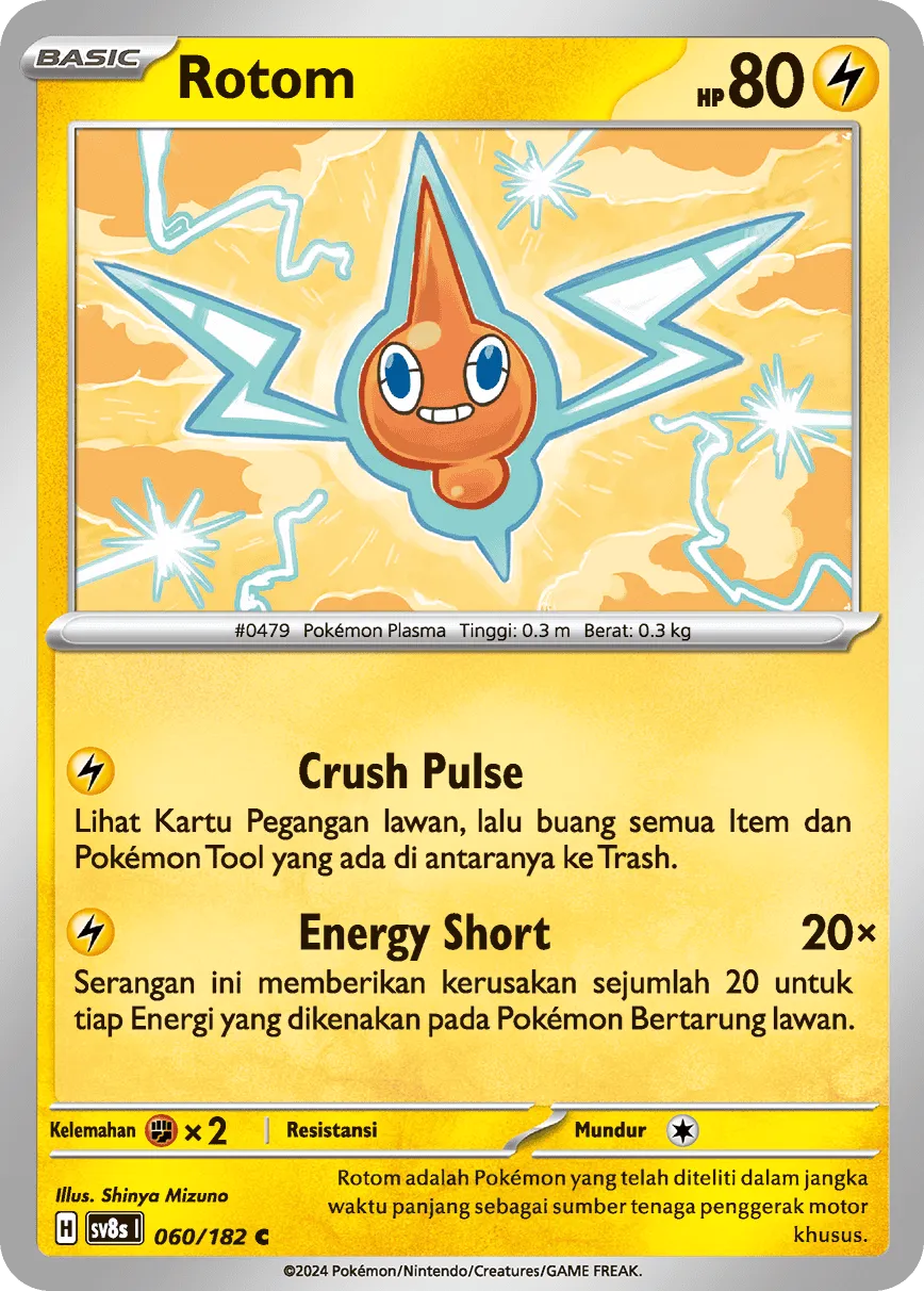 Rotom 060 (Indonesian Pokémon TCG card)