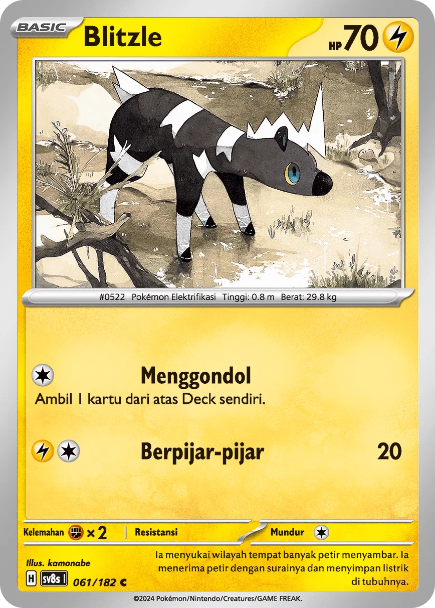 Blitzle 061 (Indonesian Pokémon TCG card)