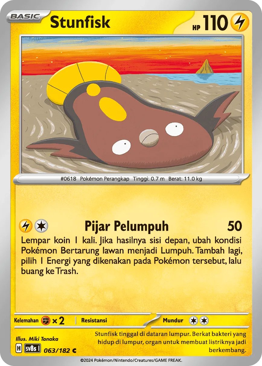 Stunfisk 063 (Indonesian Pokémon TCG card)