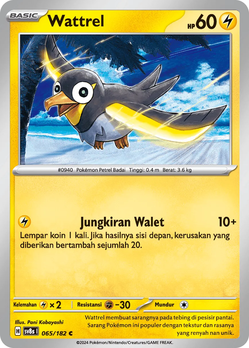 Wattrel 065 (Indonesian Pokémon TCG card)