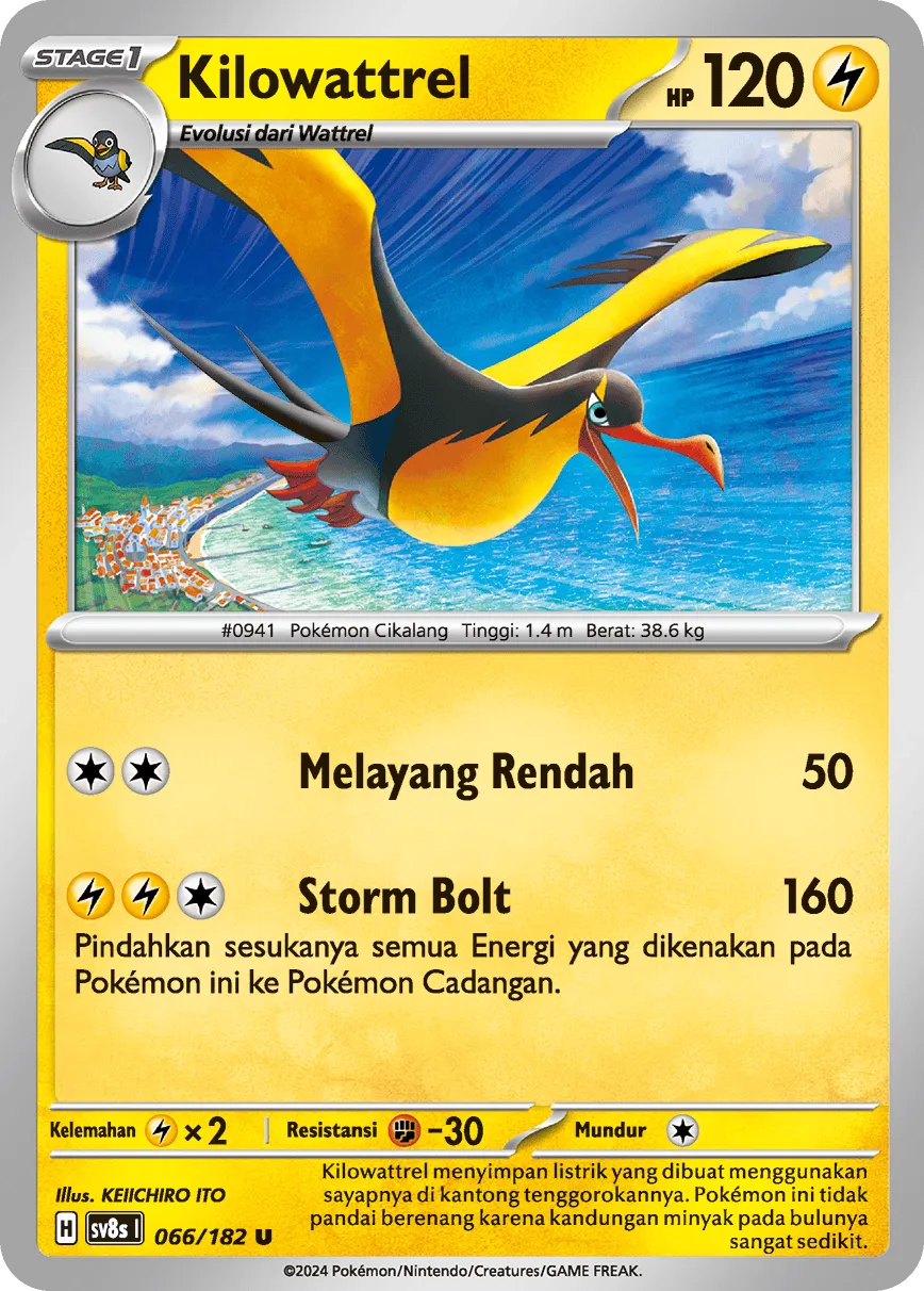 Kilowattrel 066 (Indonesian Pokémon TCG card)