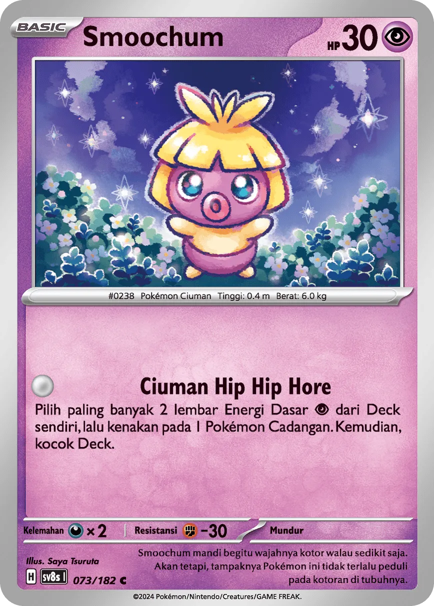 Smoochum 073 (Indonesian Pokémon TCG card)