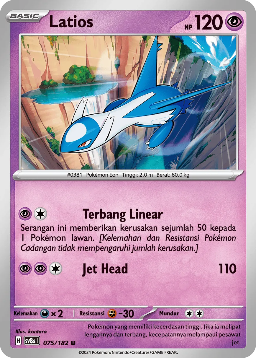 Latios 075 (Indonesian Pokémon TCG card)