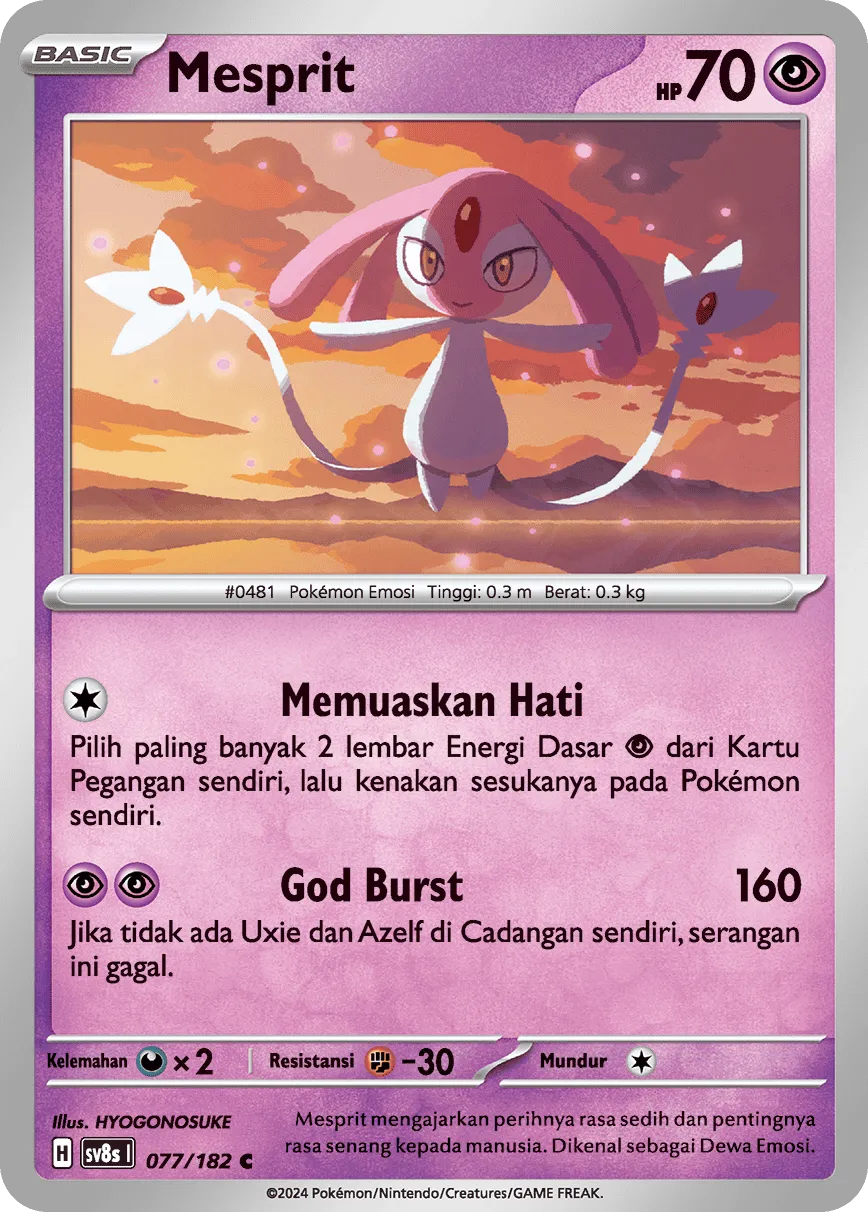 Mesprit 077 (Indonesian Pokémon TCG card)
