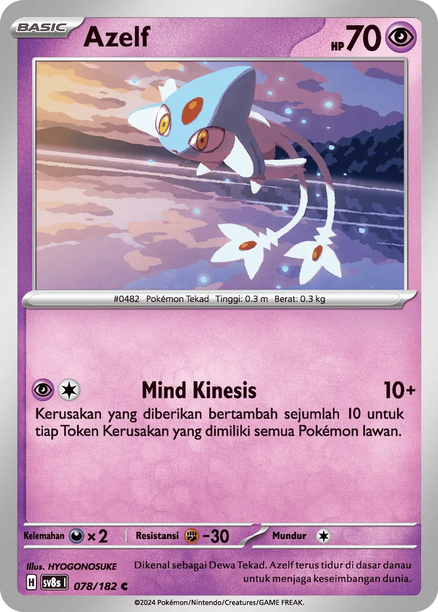 Azelf 078 (Indonesian Pokémon TCG card)
