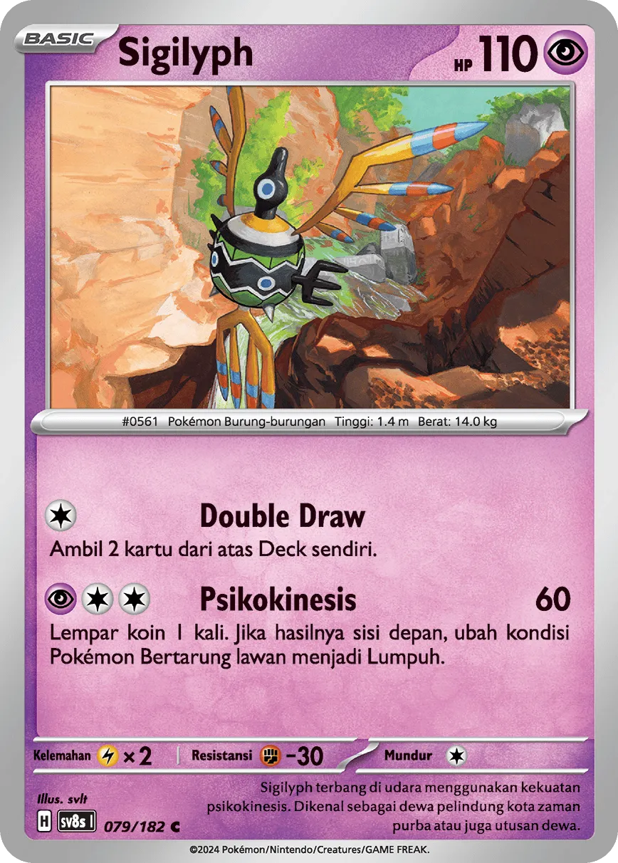 Sigilyph 079 (Indonesian Pokémon TCG card)