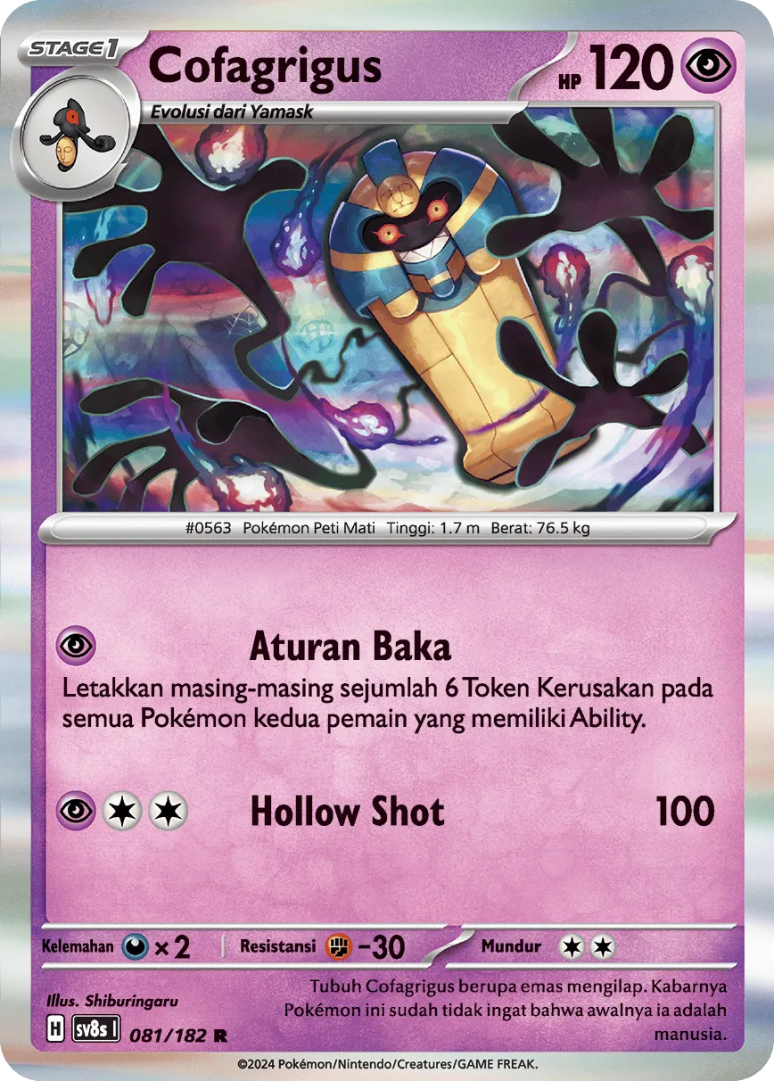 Cofagrigus 081 (Indonesian Pokémon TCG card)