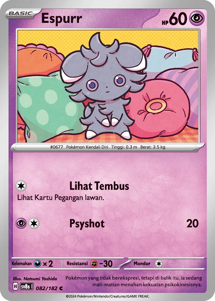 Espurr 082 (Indonesian Pokémon TCG card)
