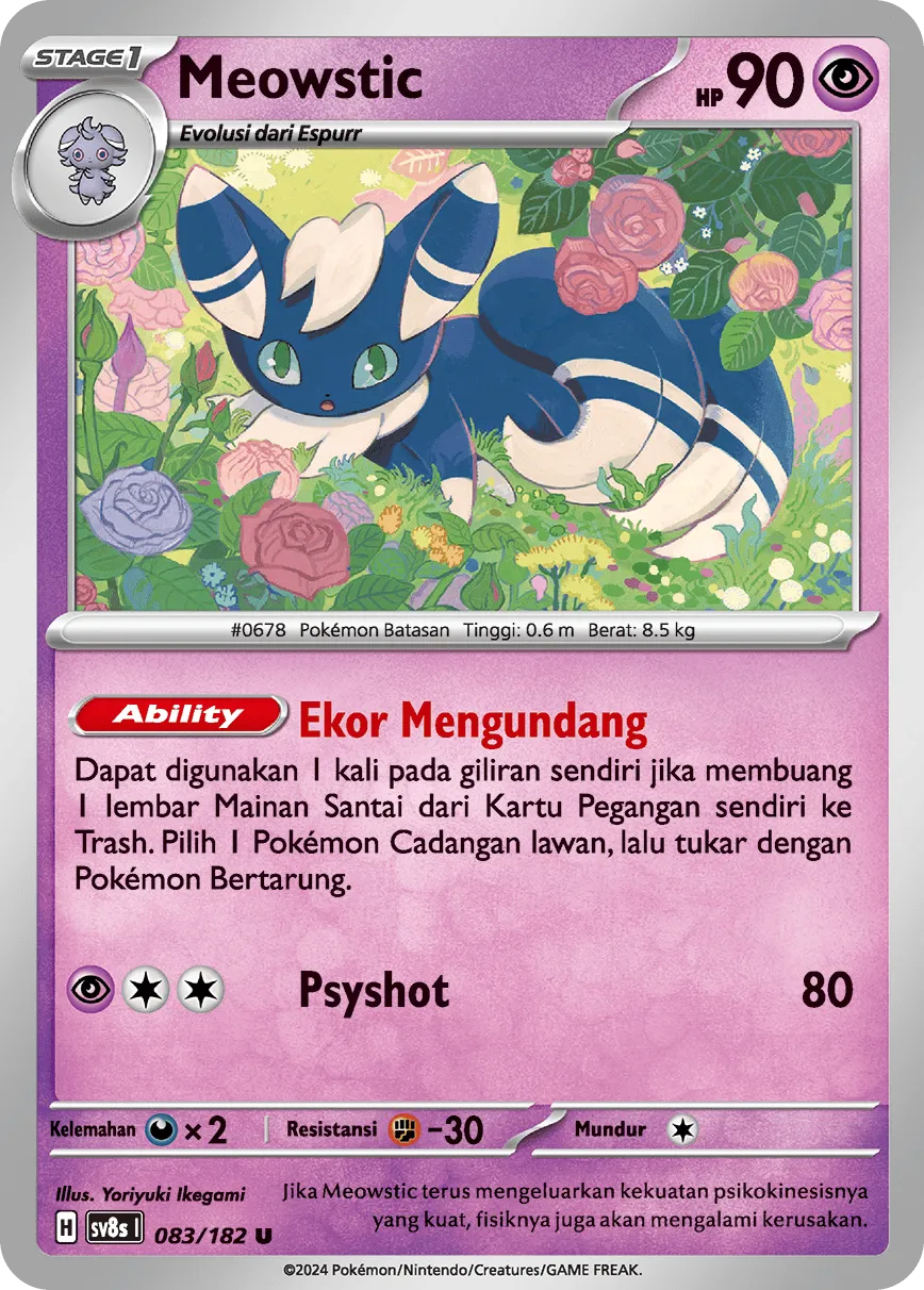 Meowstic 083 (Indonesian Pokémon TCG card)