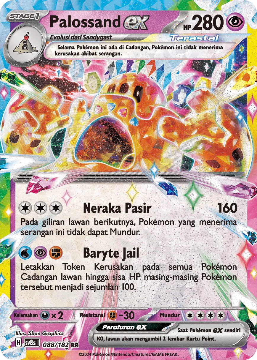 Palossand ex 088 (Indonesian Pokémon TCG card)