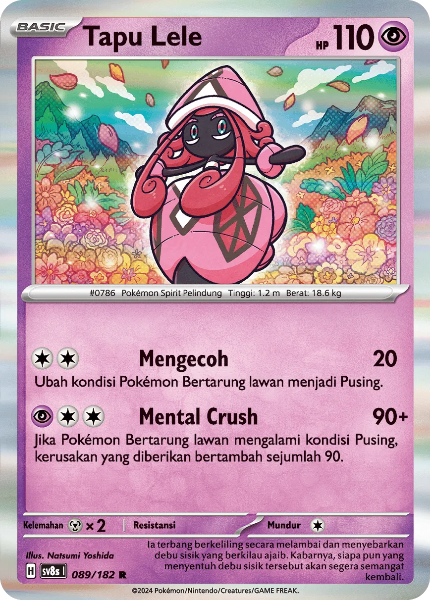 Tapu Lele 089 (Indonesian Pokémon TCG card)