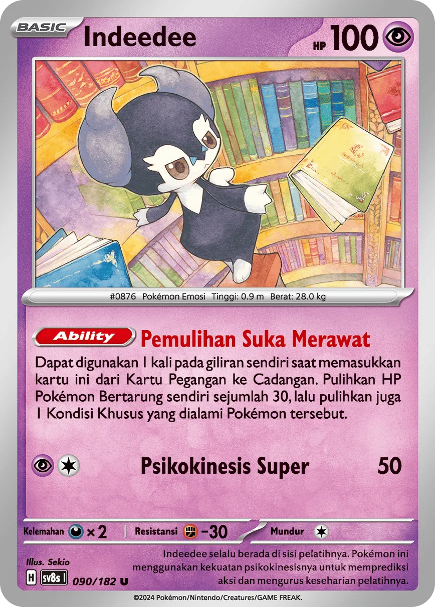 Indeedee 090 (Indonesian Pokémon TCG card)