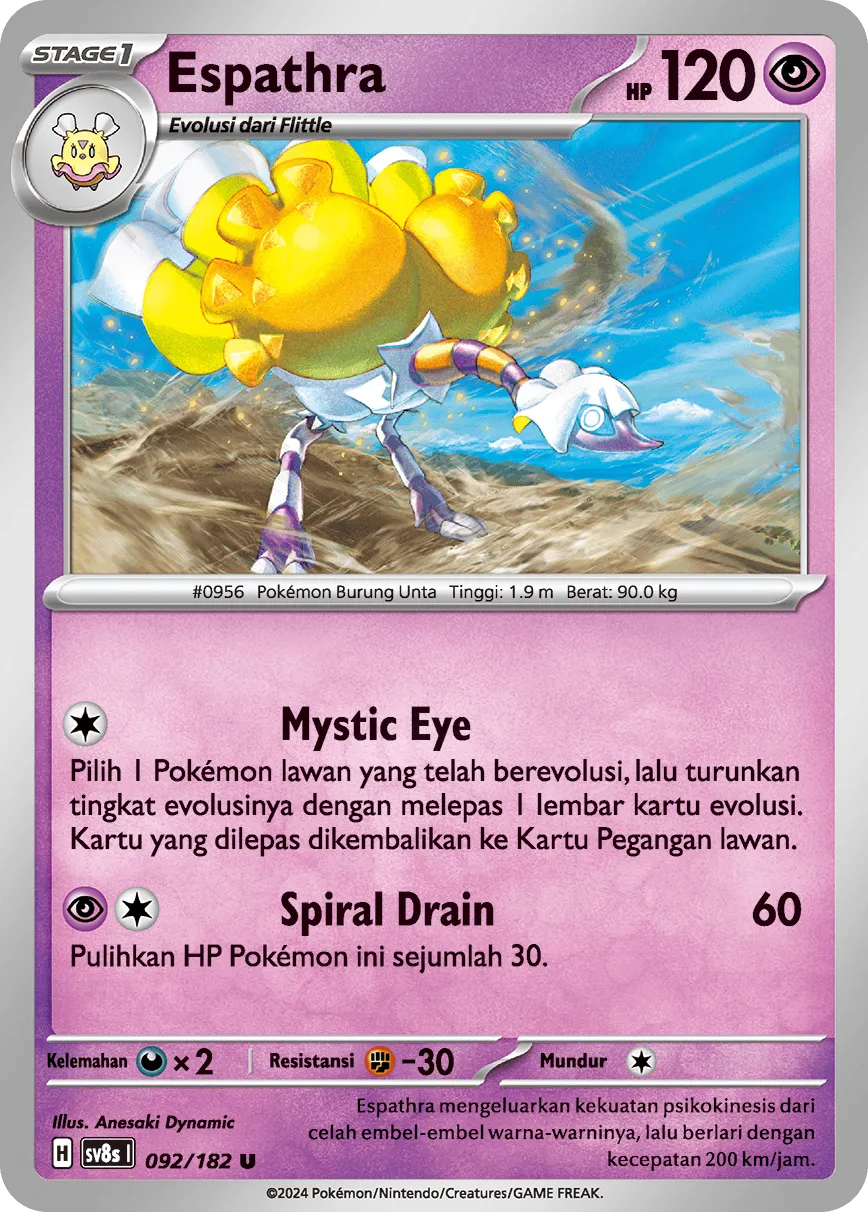 Espathra 092 (Indonesian Pokémon TCG card)